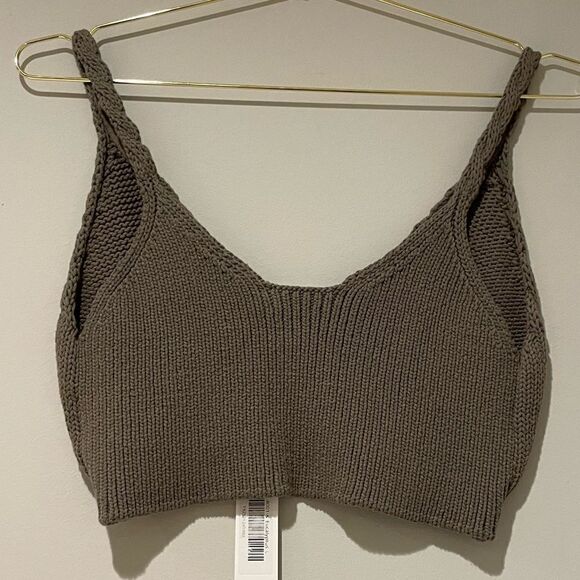 NWT JONATHAN SIMKHAI Cora Directional Rib Bralette Olive Sz. L - Picture 8 of 12